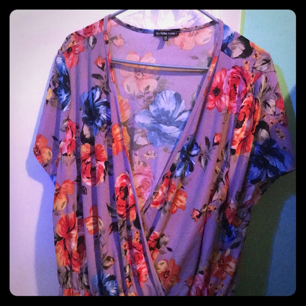 Purple flower romper from Charlotte Russe